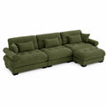 Modulares Ecksofa 3-Sitzer mit Ottomane Stoff Olivgrün