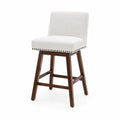 Barhocker aus Holz und Stoff, Creme