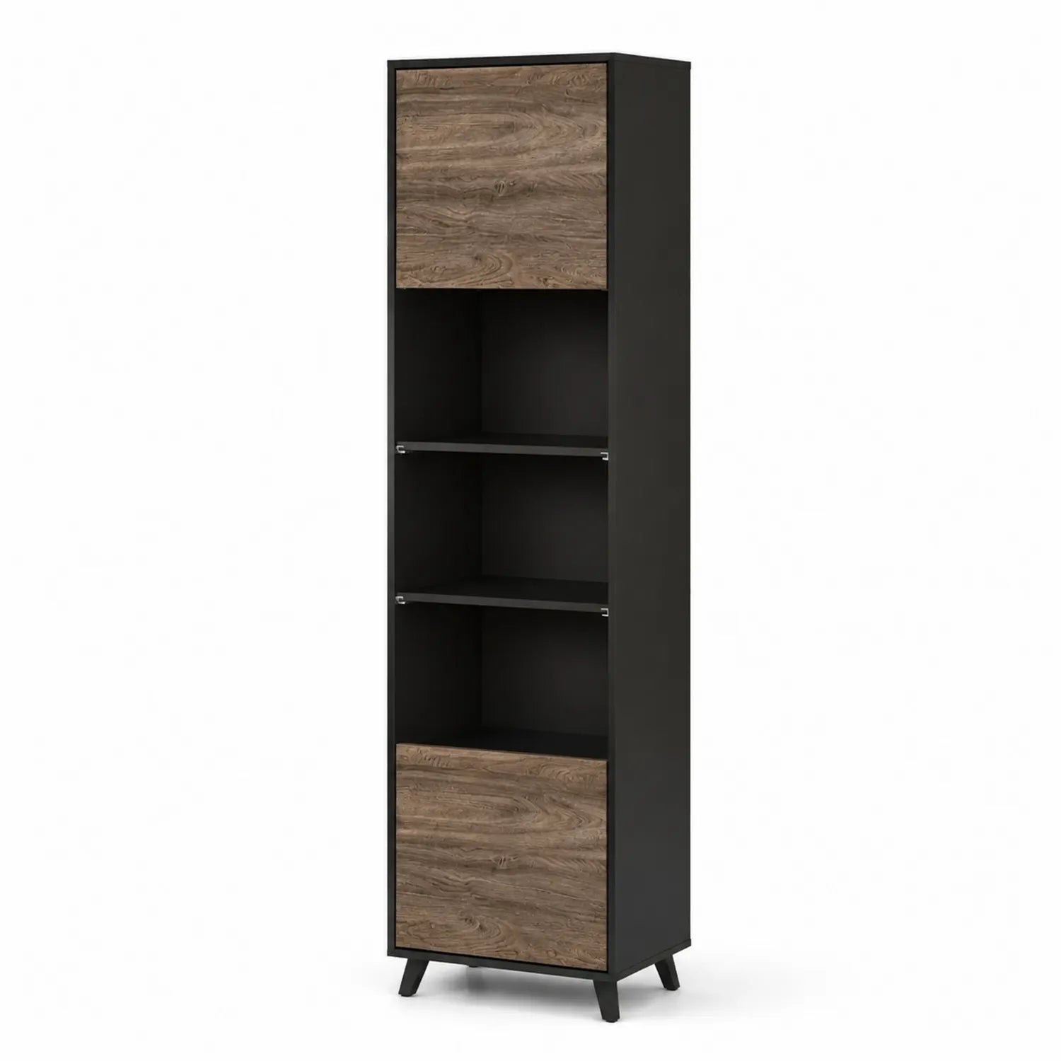 Standregal mit Türen 180x60x30 cm Holzwerkstoff Schwarz/Braun
