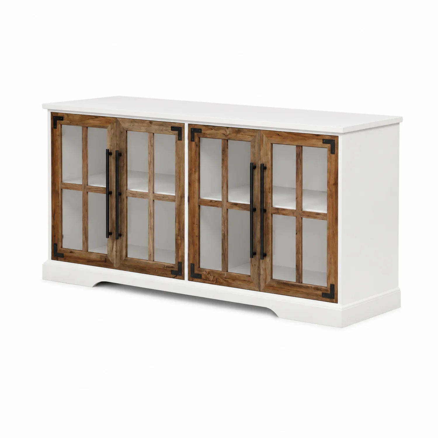 TV-Schrank Holzglas Weiß 120x40x75 cm