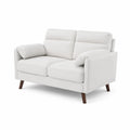 2-Sitzer Sofa Leinenstoff Hellgrau