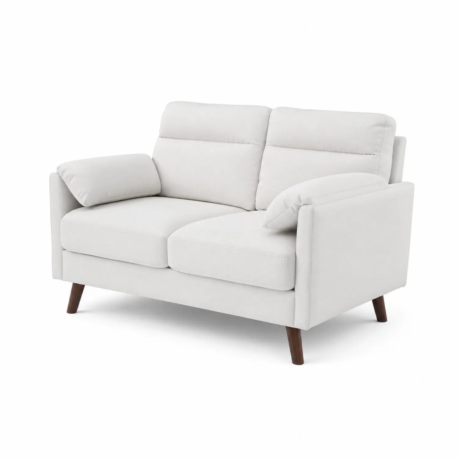2-Sitzer Sofa Leinenstoff Hellgrau