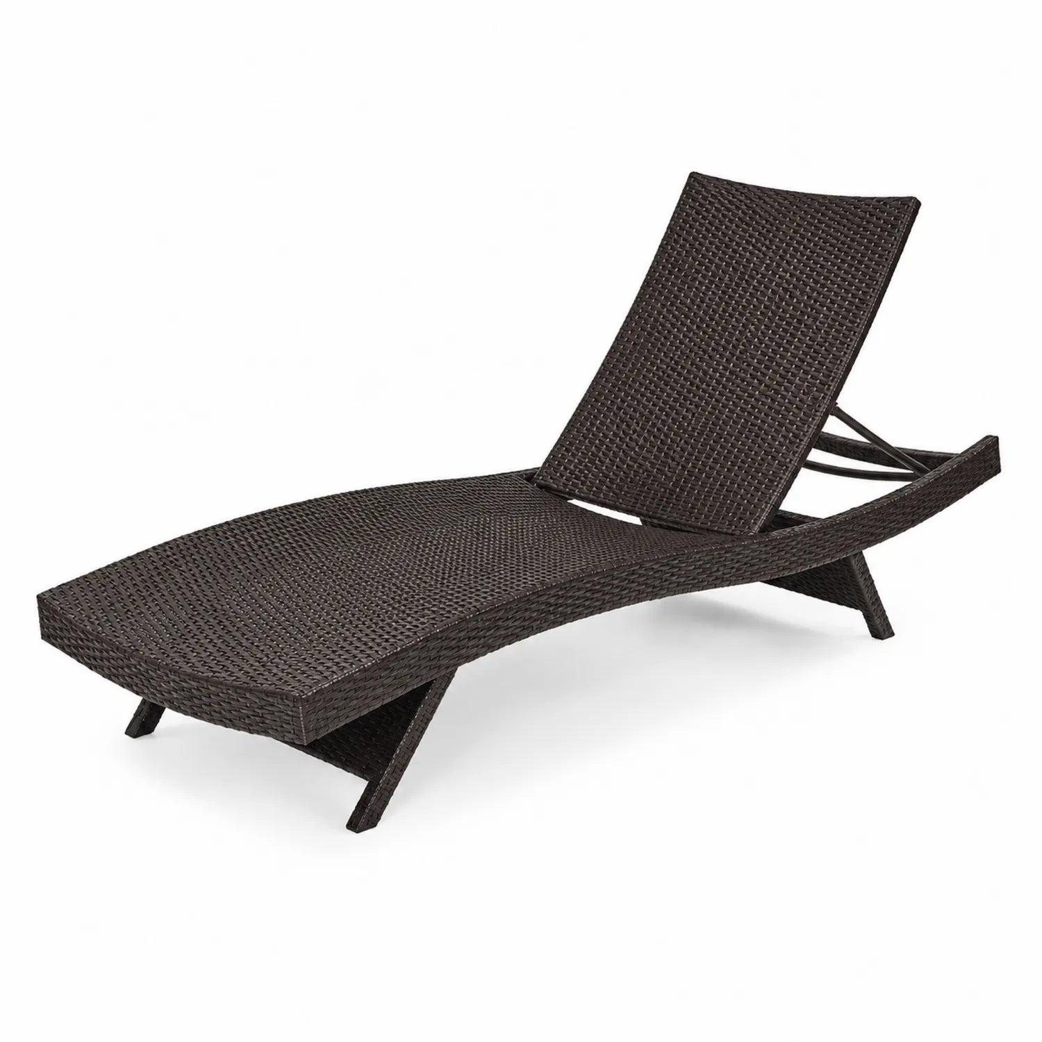 Gartenliege aus Polyrattan Braun 196x66x22 cm
