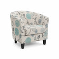 Stoffsessel mit Blumenmuster Blau/Grau/Weiß