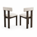 Esszimmerstuhl-Set 2er-Set Holz Stoff Beige 45x45x80cm