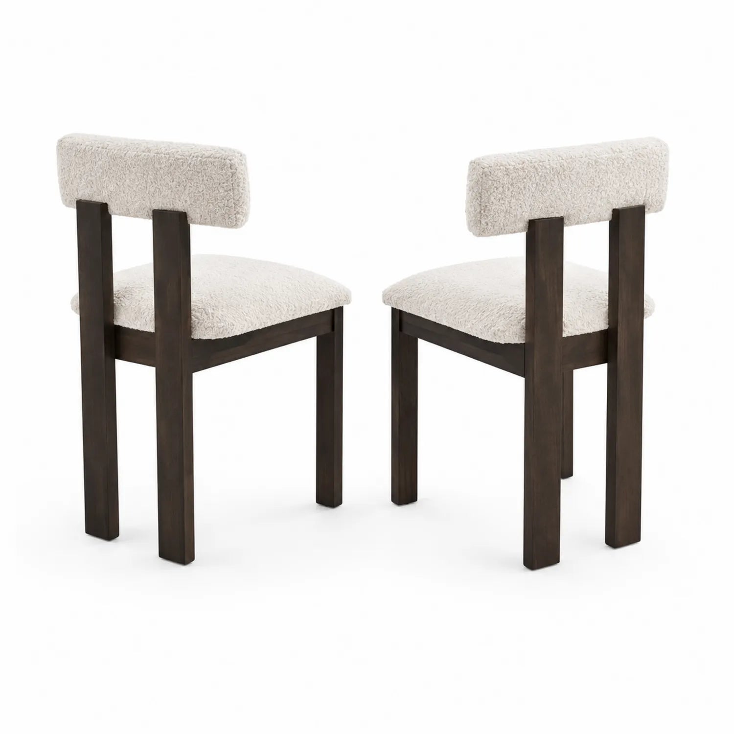 Esszimmerstuhl-Set 2er-Set Holz Stoff Beige 45x45x80cm