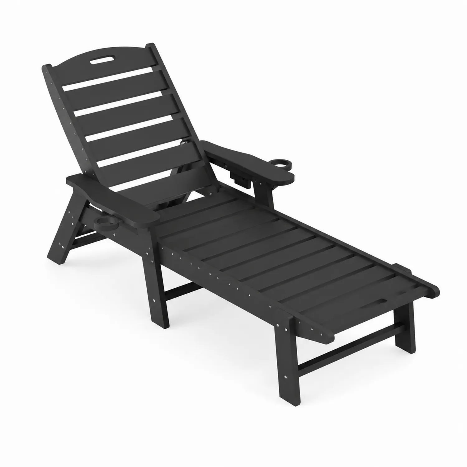 Gartenliege Holz Schwarz 190 cm