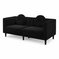 Schwarzes 2-Sitzer Sofa aus Samt mit Kissen