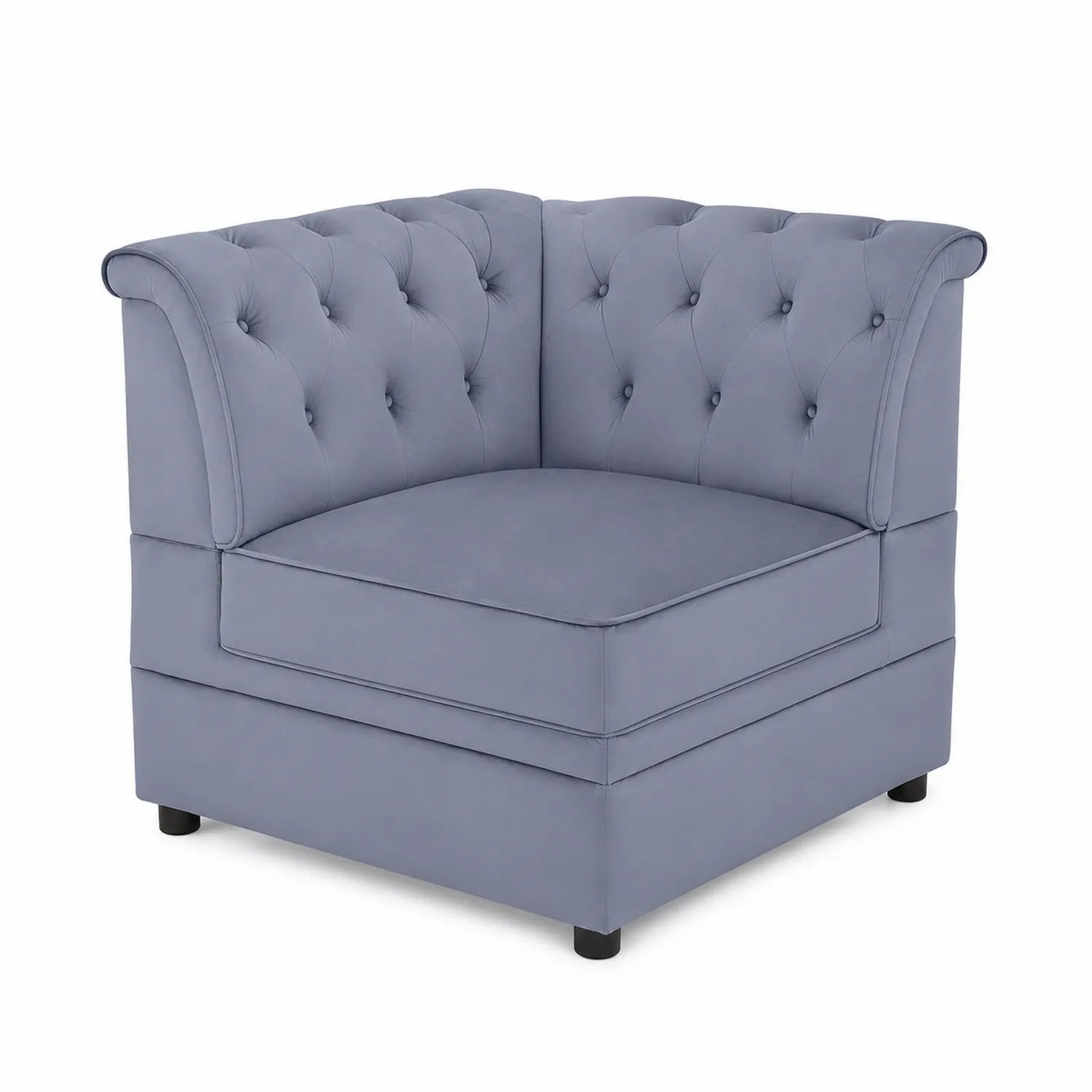 Ecksofa Veloursstoff Blau 85x85 cm