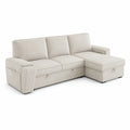 Ecksofa mit Bettfunktion aus Cord in Beige 250cm