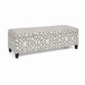 Polsterbank mit Stauraum 120x40x45 cm Holz Polyester Grau/Weiß