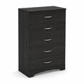 Schwarze Holzkommode mit 5 Schubladen