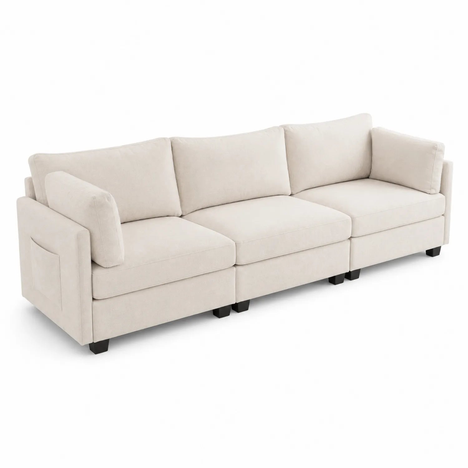 3-Sitzer Sofa Beige Stoffbezug 300x100x85 cm