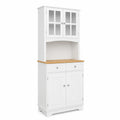 Buffetschrank aus MDF mit gehärtetem Glas Weiß 180cm x 80cm x 40cm