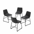 4er Set Stühle Kunststoff Schwarz 45x54x81cm