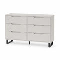 Kommode mit 6 Schubladen Weiß MDF Metallbeine 120 cm