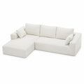 Ecksofa L-Form 286x168 cm Polyester Creme