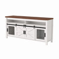 TV-Schrank mit Schiebetüren MDF Massivholz Weiß/Braun 150x40x70 cm