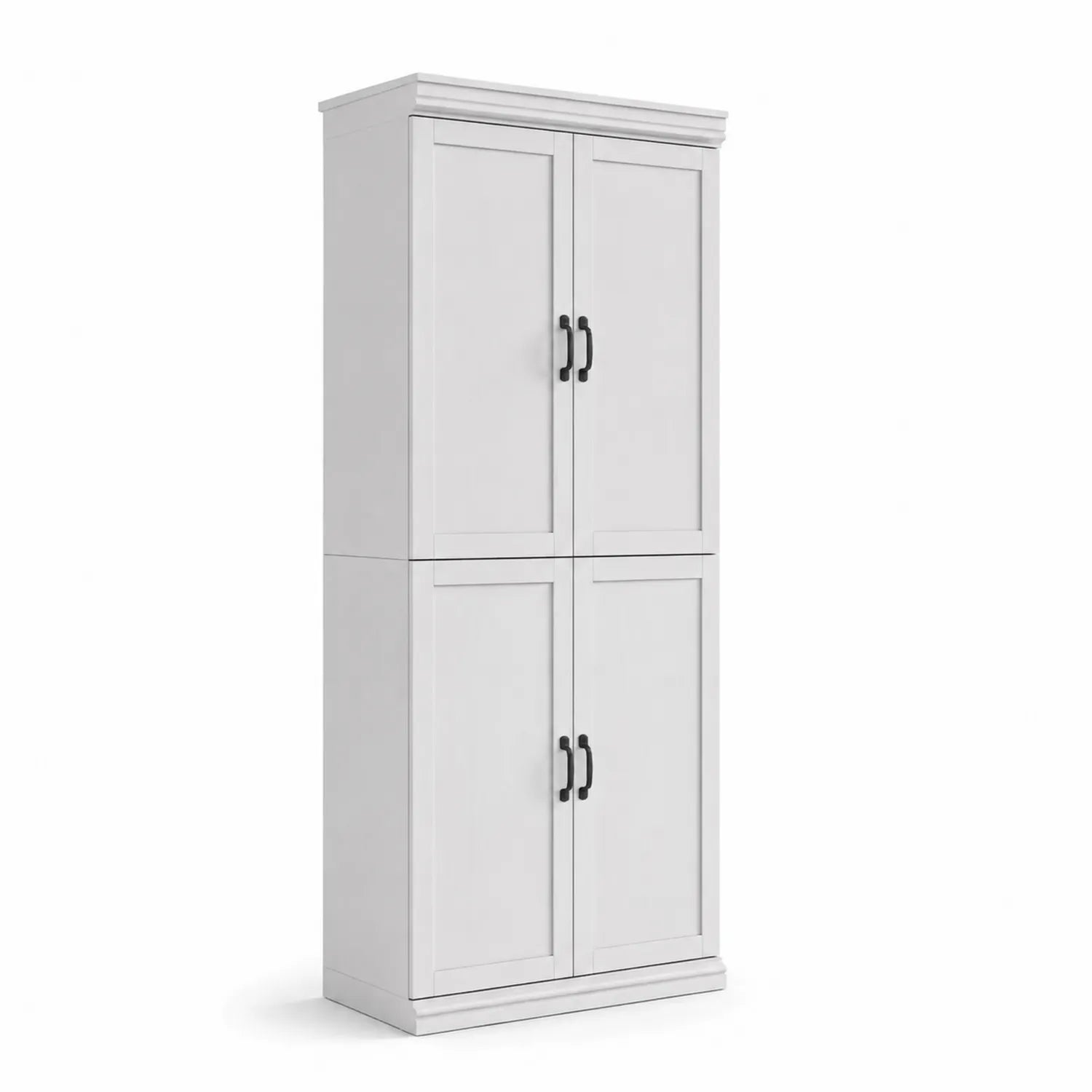 Hochschrank mit 4 Türen Weiß Holz