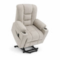 Elektrischer Stoff-Liegesessel mit Aufstehhilfe, Beige, 80x90x110cm