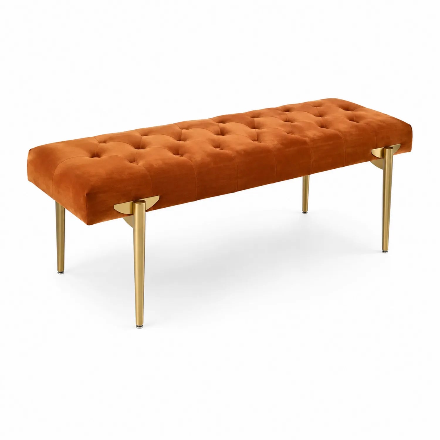 Polsterbank Samt Metallbeine Orange