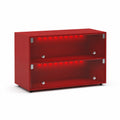 Schuhregal mit LED 2 Klappen Rot MDF
